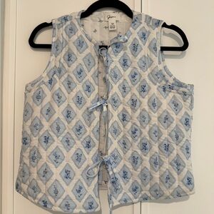 Blue and White Quilted Vest